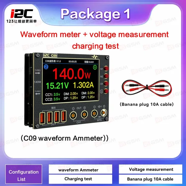 Амперметр i2C C09 Package Deluxe (Мультиметр, Входной двухканальный тестер напряжения и тока) 0-40 В фото в интернет-магазине 05gsm.ru