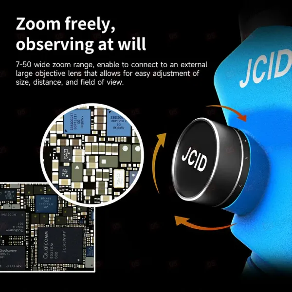 Микроскоп тринокулярный JCID M3750-A (7-50X; синий) фото в интернет-магазине 05gsm.ru