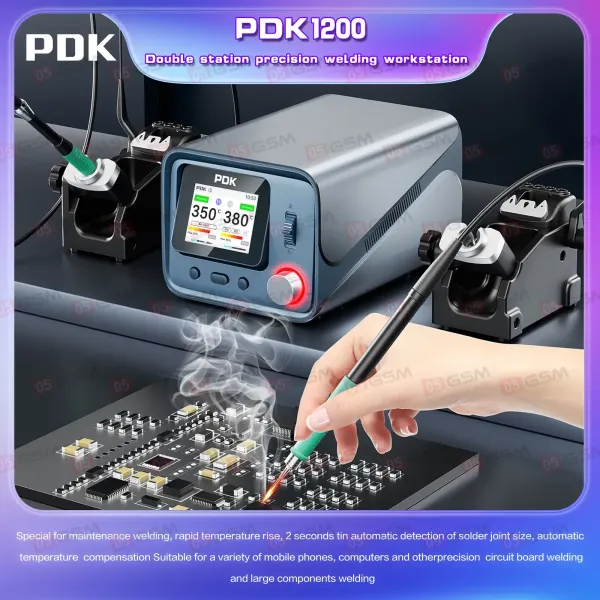 Паяльная станция i2C PDK 1200 (Ручки 115+210 и 2 жала) фото в интернет-магазине 05gsm.ru