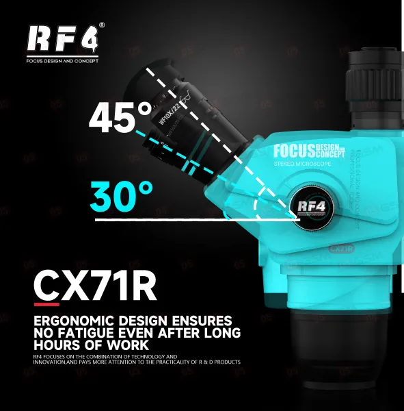 Микроскоп тринокулярный RF4 RF-CX71R (Бирюзовый) фото в интернет-магазине 05gsm.ru