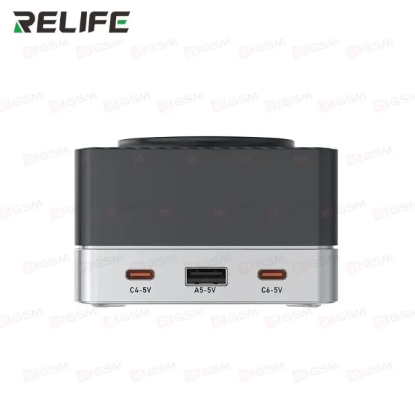 Многопортовое зарядное устройство Relife Q7 80W (6 портов; LCD HD; беспроводная зарядка 15W) фото в интернет-магазине 05gsm.ru