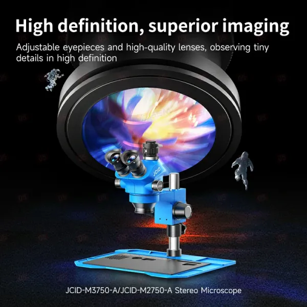 Микроскоп тринокулярный JCID M3750-A (7-50X; синий) фото в интернет-магазине 05gsm.ru